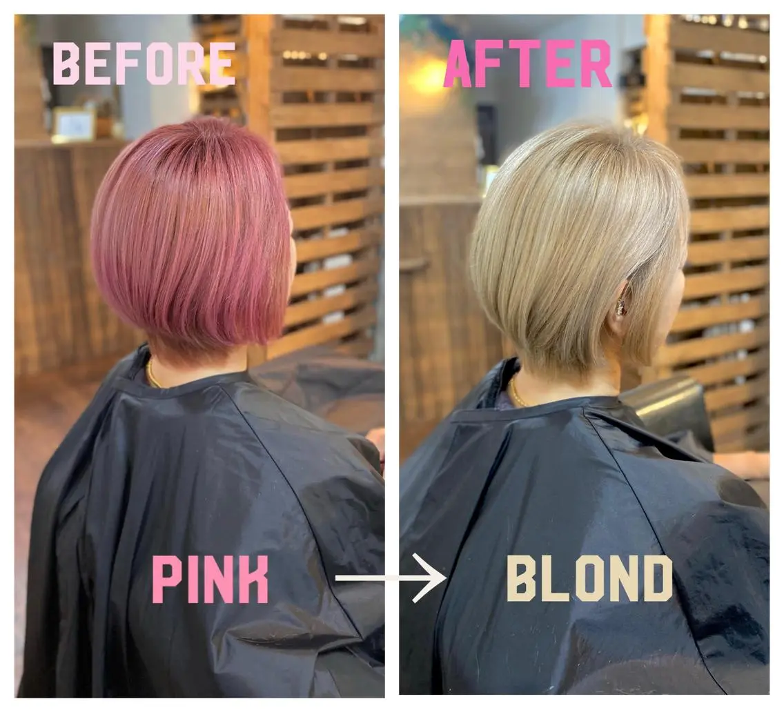 ショート カラー ブロンド ピンクカラー カット ヘアカラー トリートメント Luzir⭐︎ GEN⭐︎のヘアスタイル