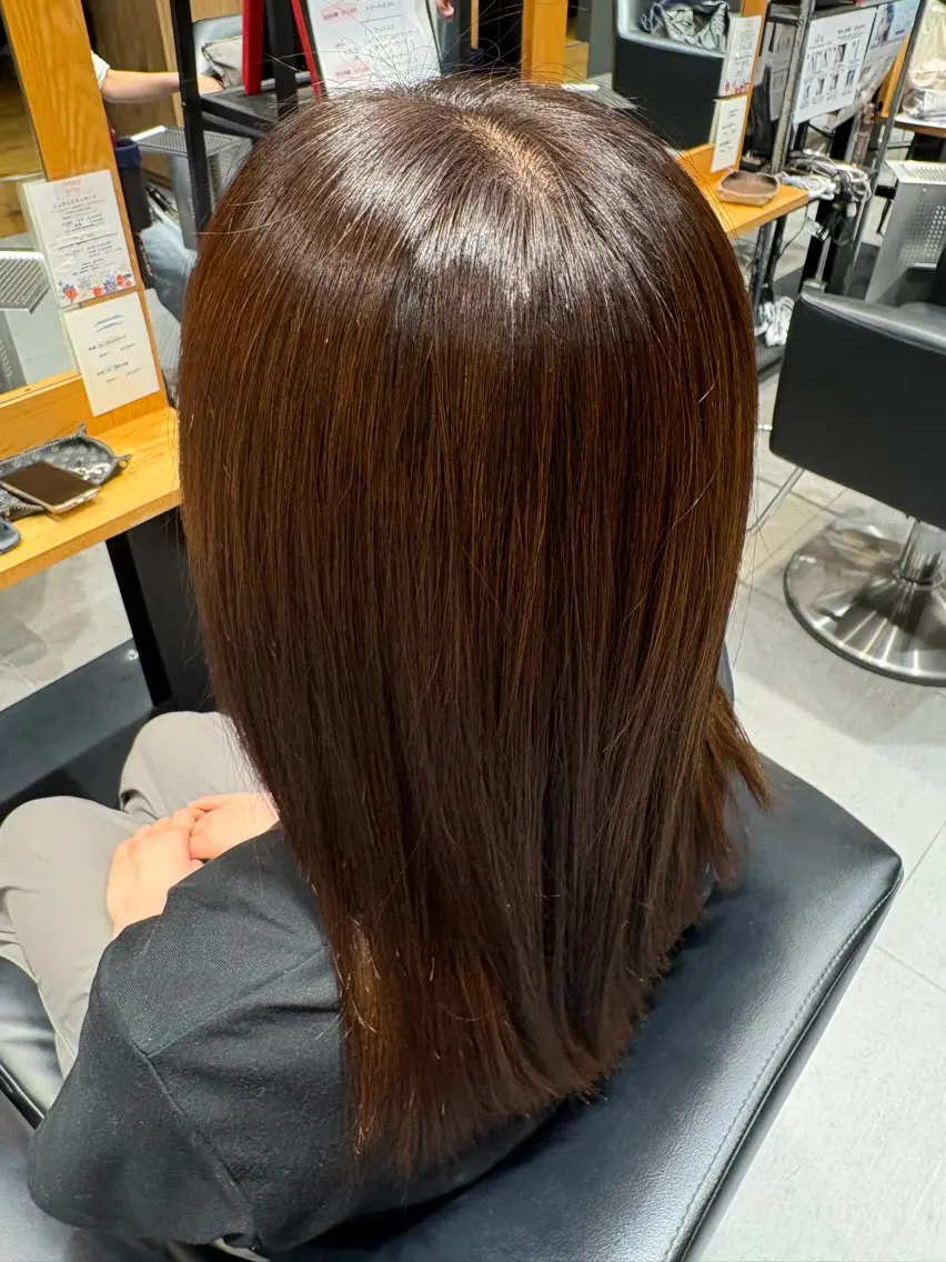 ロング カラー ブラウンカラー ナチュラルブラウン ヘアカラー 眞鍋 瑠斗のヘアスタイル