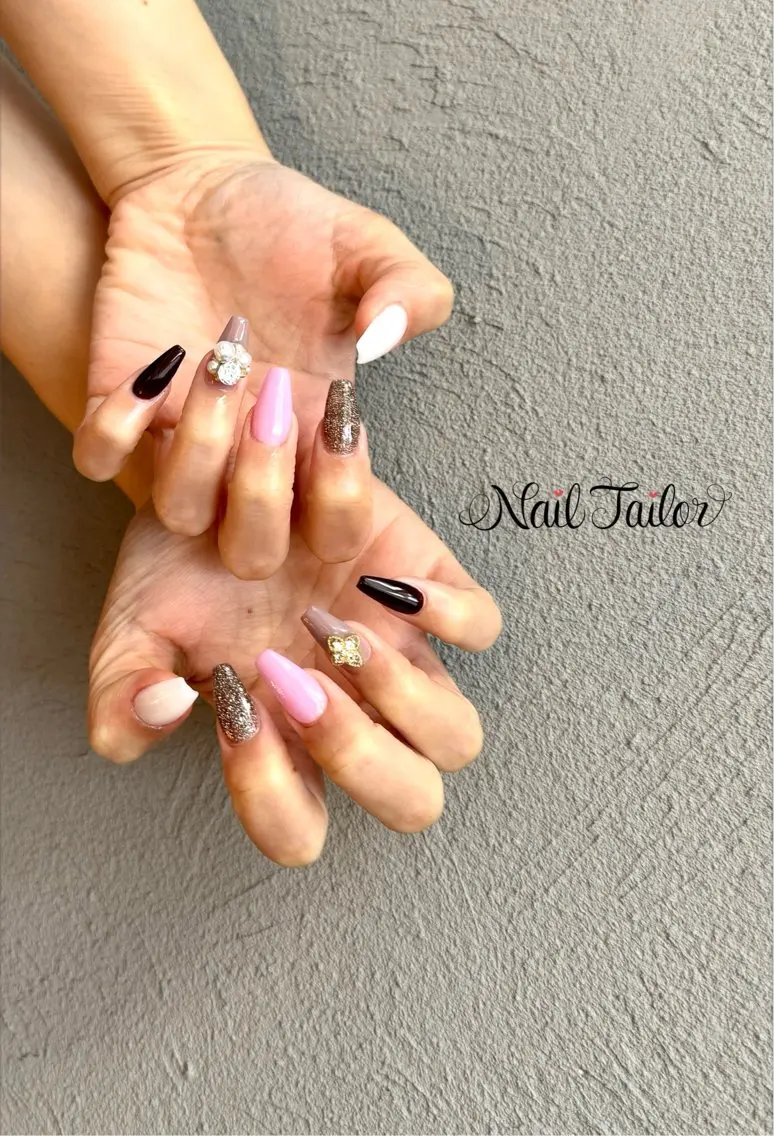 ネイル ブラウン 長さ出し ハンドネイル NailTailor ネイルテイラーのネイルデザイン