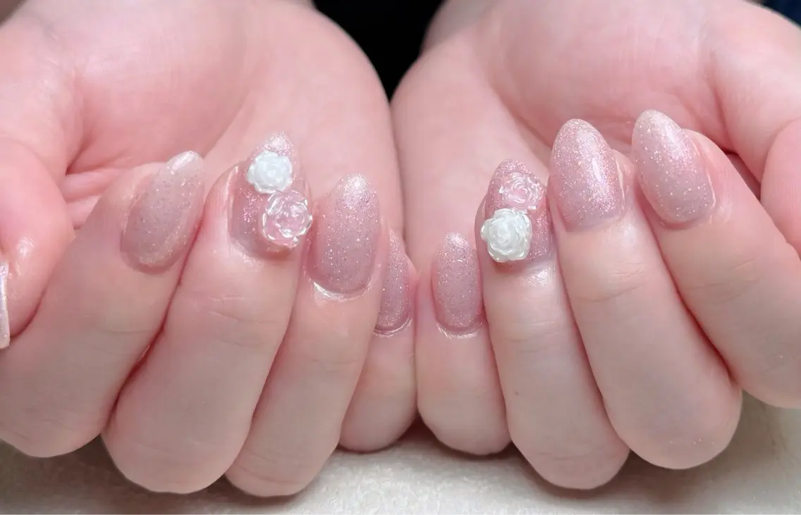 ネイル アートネイル オーロラネイル 長さ出し フットネイル フレンチネイル ハンドネイル 中野駅から2分 MEO NAILのネイルデザイン