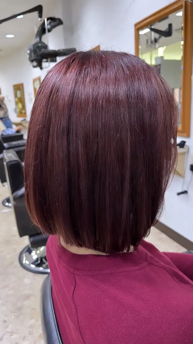 ミディアム カラー カシス ハイライトカラー ハイライト 山下 まりなのヘアスタイル