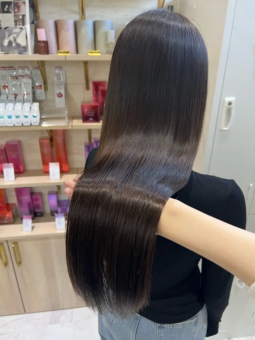 ロング カット ヘアカラー トリートメント 🎀zina/韓国 🎀amiのヘアスタイル