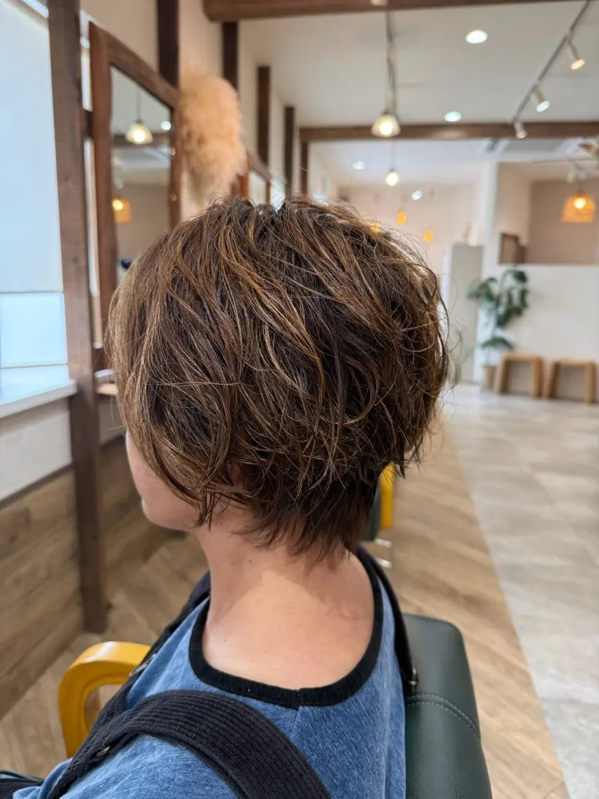 くせ毛活かすフォルムカット&フルカラー&ショートスパの写真