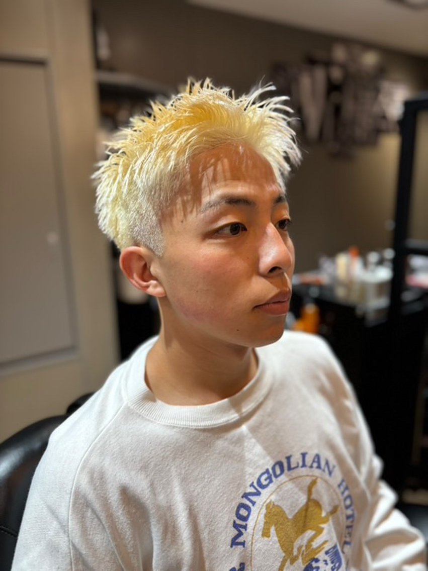 ショート カラー メンズ 田中大 パーマ/メンズカットのヘアスタイル
