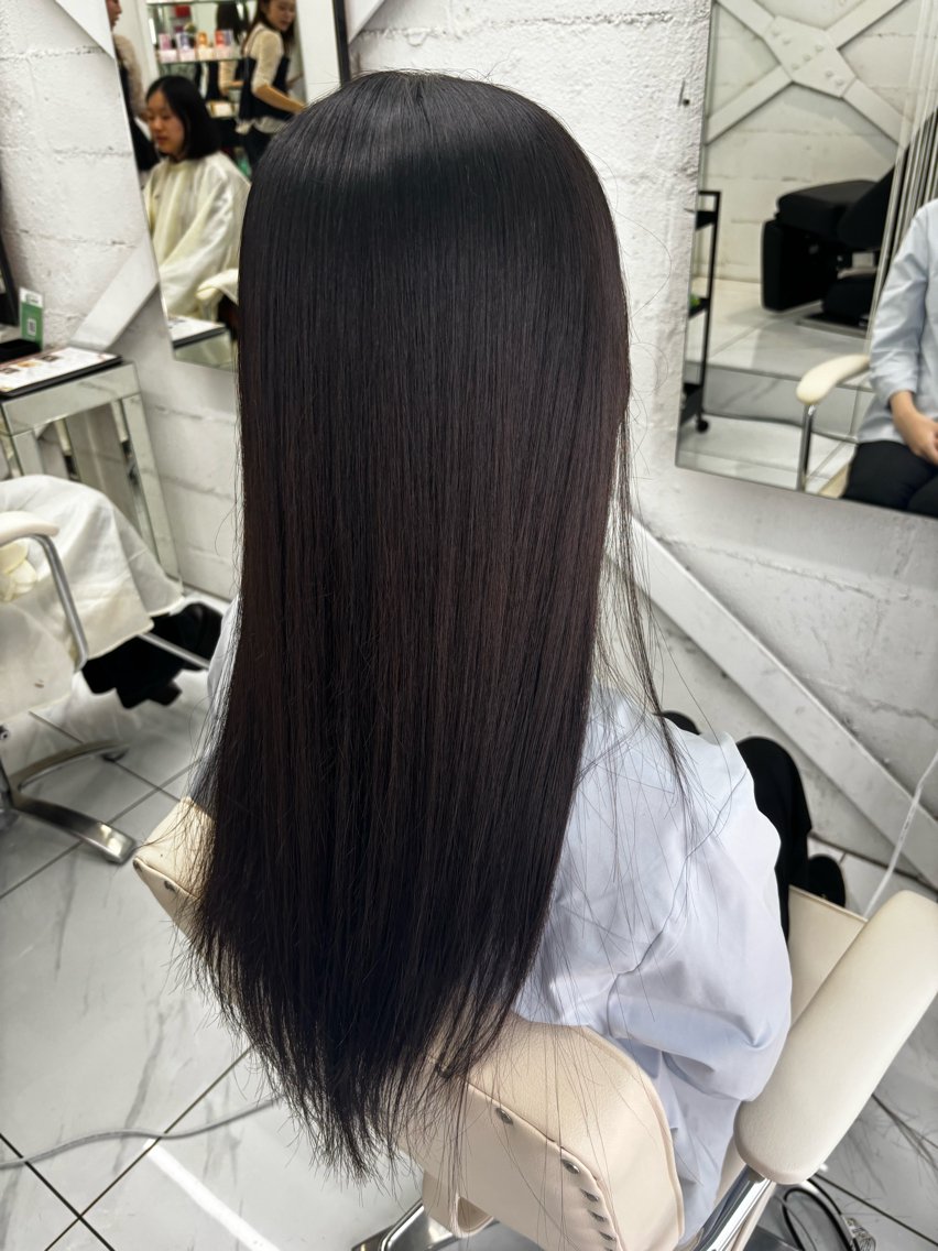 ロング 縮毛矯正 トリートメント 透明感ツヤカラー/ 縮毛矯正/静岡のヘアスタイル
