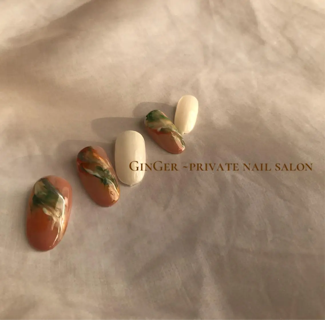 ネイル ニュアンスネイル オフィスネイル ginger nail&spaのネイルデザイン
