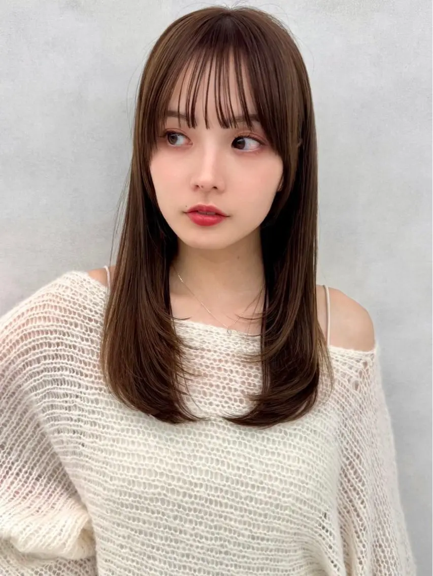 ロング カラー ヘアアレンジ 顔周りカット 韓国風ヘア レイヤーカット 小顔カット カット ヘアカラー ✨レイヤー/ 透明感カラー✨冨永剛のヘアスタイル