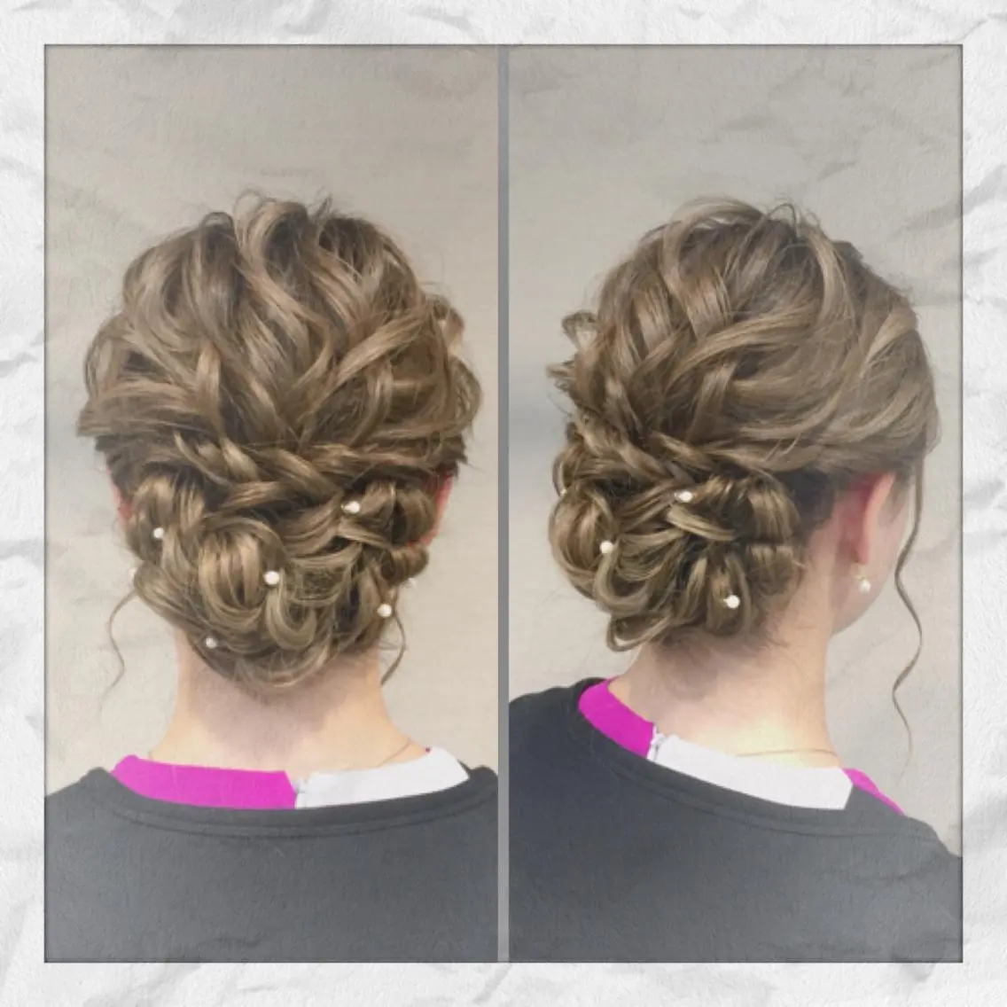 セミロング ヘアアレンジ 結婚式・ブライダル ヘアセット ヘアセット/着付け 𓇼 まつもと𓇼のその他イメージ