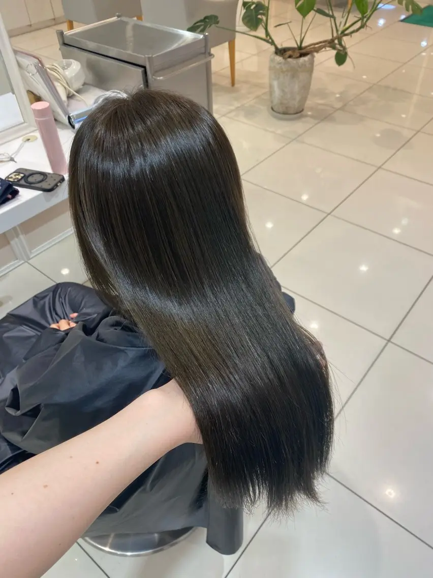 セミロング カラー ベージュカラー オリーブベージュ 🎀TEN🎀 オリーブベージュのヘアスタイル