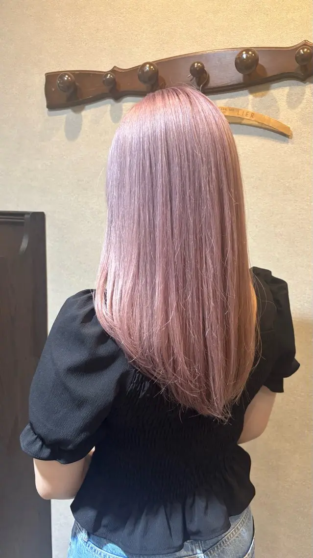 セミロング カラー ブリーチ グレージュ ラベンダーカラー ラベンダーグレージュ ラベンダーグレー 🌞SoL🌞竹原 沙希のヘアスタイル