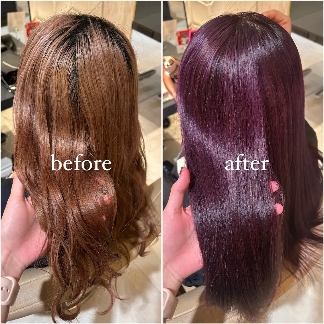ロング パープルカラー トリートメント ヘアカラー 🩶kind虎井遥音 カットモデル募集🩶のヘアスタイル