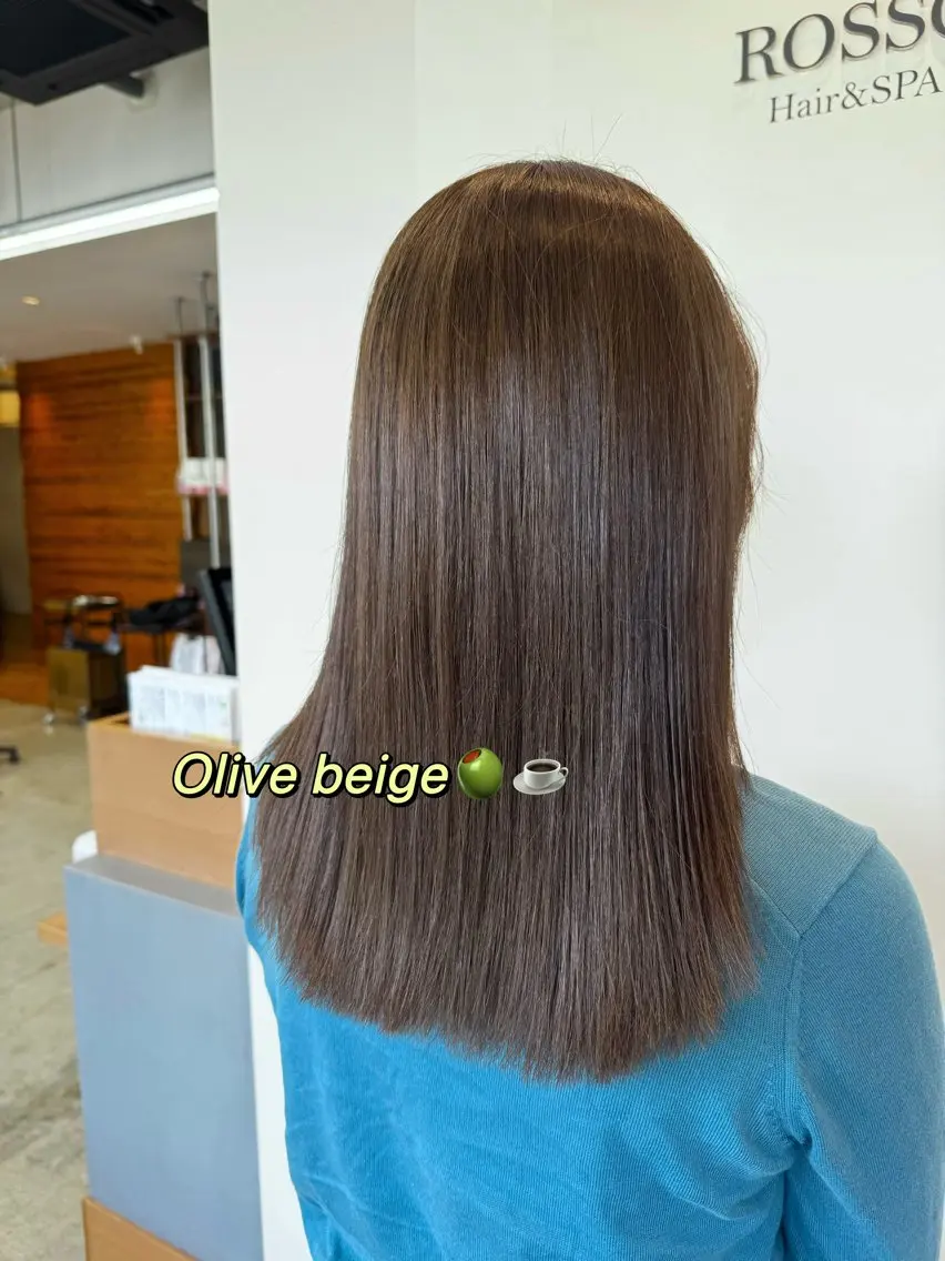 ロング カラー 透明感カラー オリーブカラー カット ヘアカラー Rossoうるま/ ♡仲松ラナのヘアスタイル