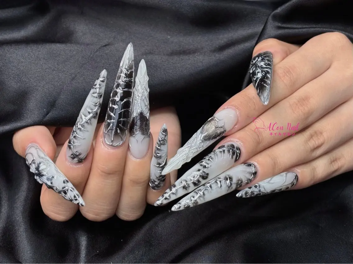 ネイル 桜ネイル 長さ出し フラワーネイル フレンチネイル ジェルネイル ハンドネイル ACon NailSalonのネイルデザイン