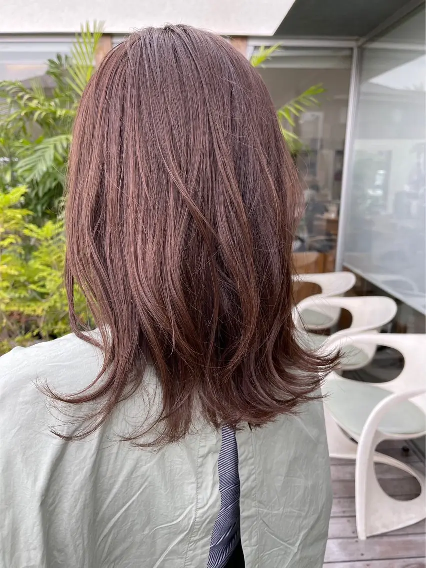 カラー ベージュカラー ピンクカラー ピンクベージュ 中田 大雅のヘアスタイル