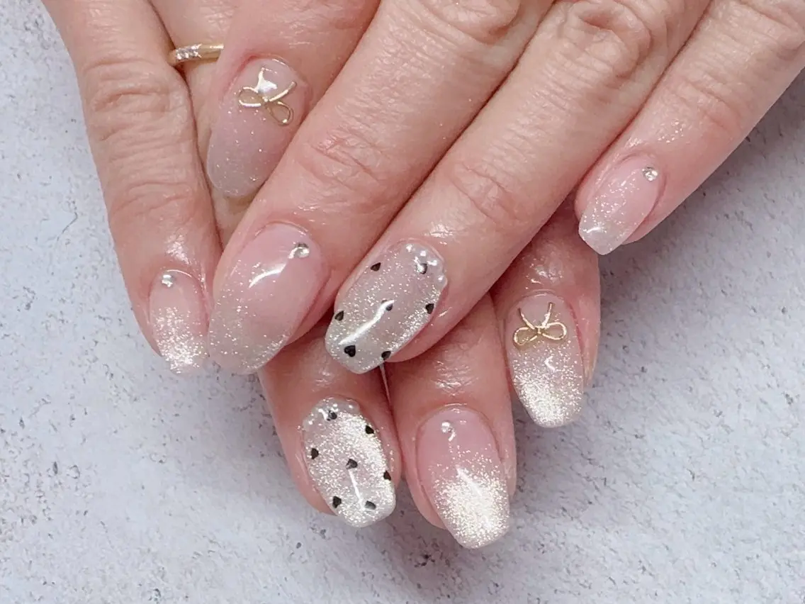 【オフあり】【ケア込み】⚠️✨💅リボンネイルの写真