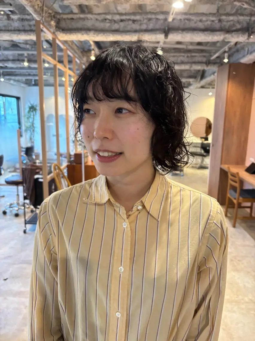 ショート パーマ カット パーマ トリートメント Hayashi Shioriのヘアスタイル