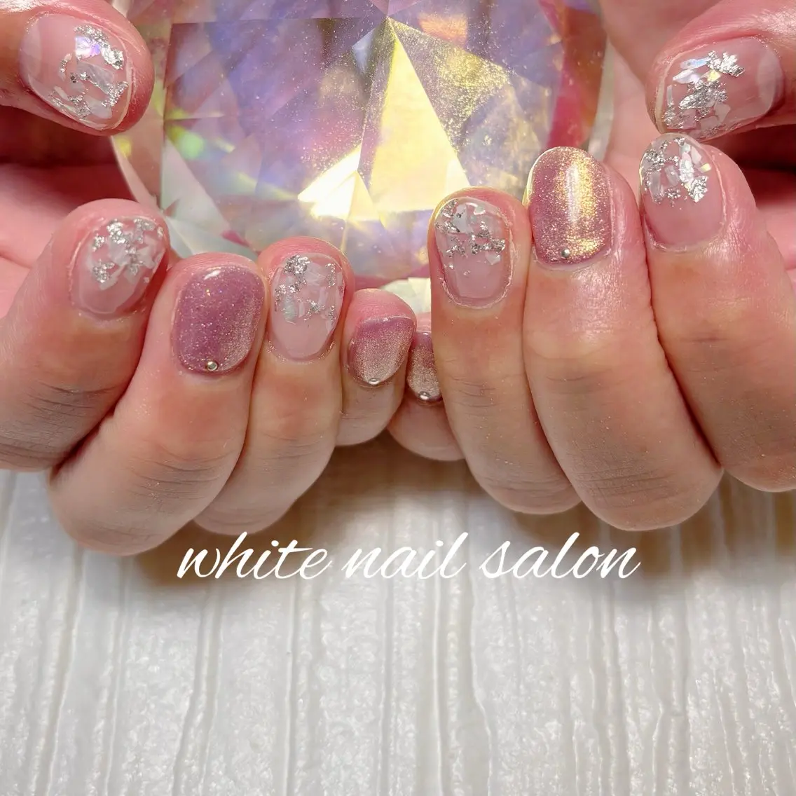 ネイル フットネイル ラメ(グリッター) ハンドネイル white nail salonのネイルデザイン