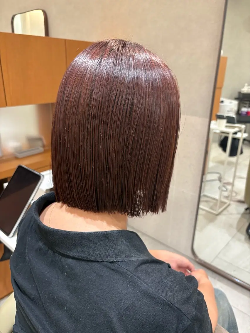 ミディアム カラー ボブ カット ヘアカラー THIRDSHOP tomoeのヘアスタイル