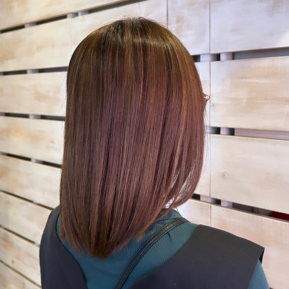 ミディアム トリートメント ほんだ りおんのヘアスタイル