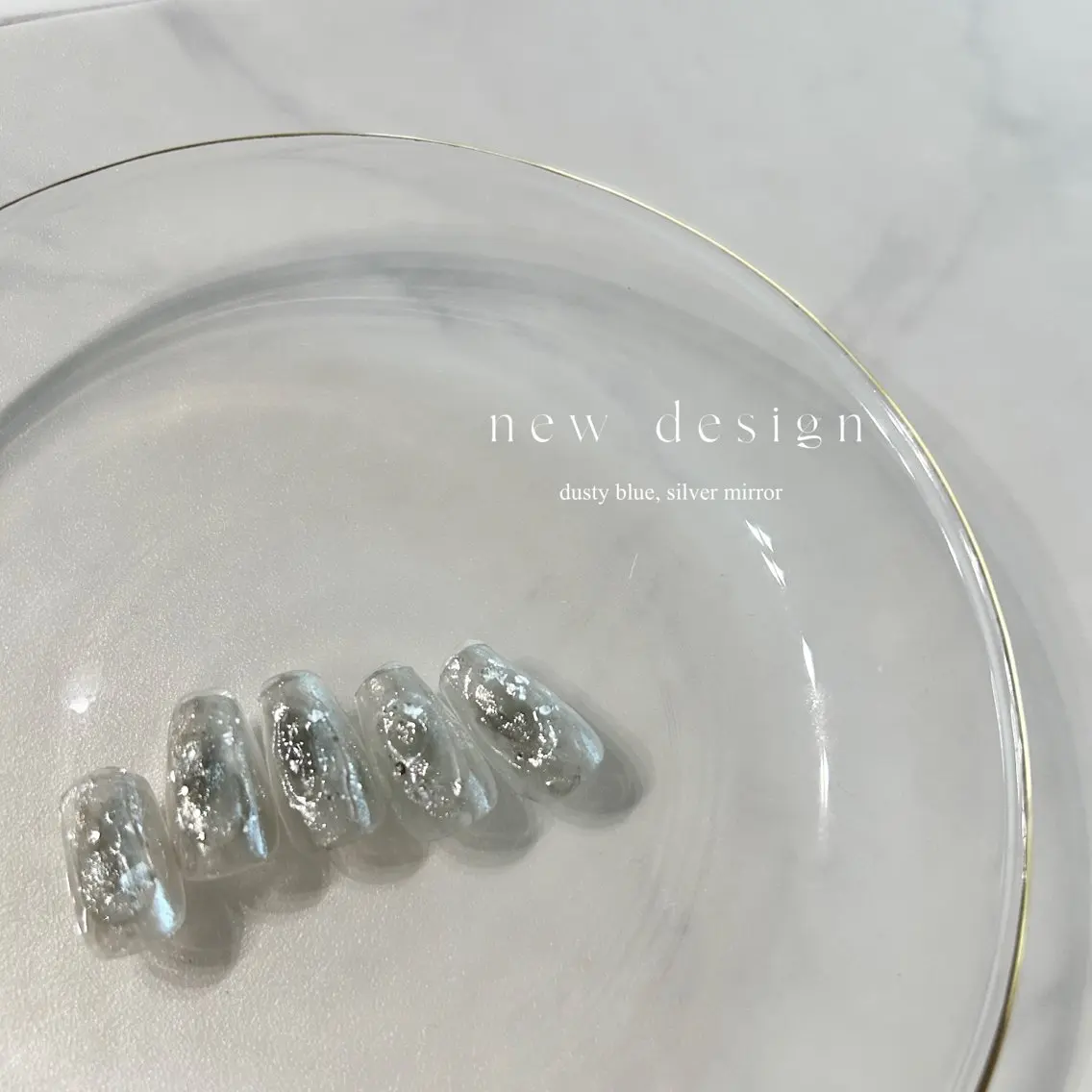 ネイル ブルー 氷ネイル・うるうるネイル キラキラネイル nail salon moiのネイルデザイン