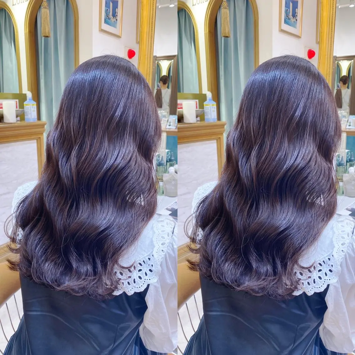 ミディアム カット ヘアカラー トリートメント レイヤーカット /透明感カラー西田のヘアスタイル