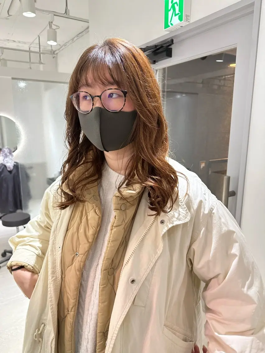 セミロング パーマ 髪質改善 縮毛矯正/ レイヤー/銀座/本木のヘアスタイル