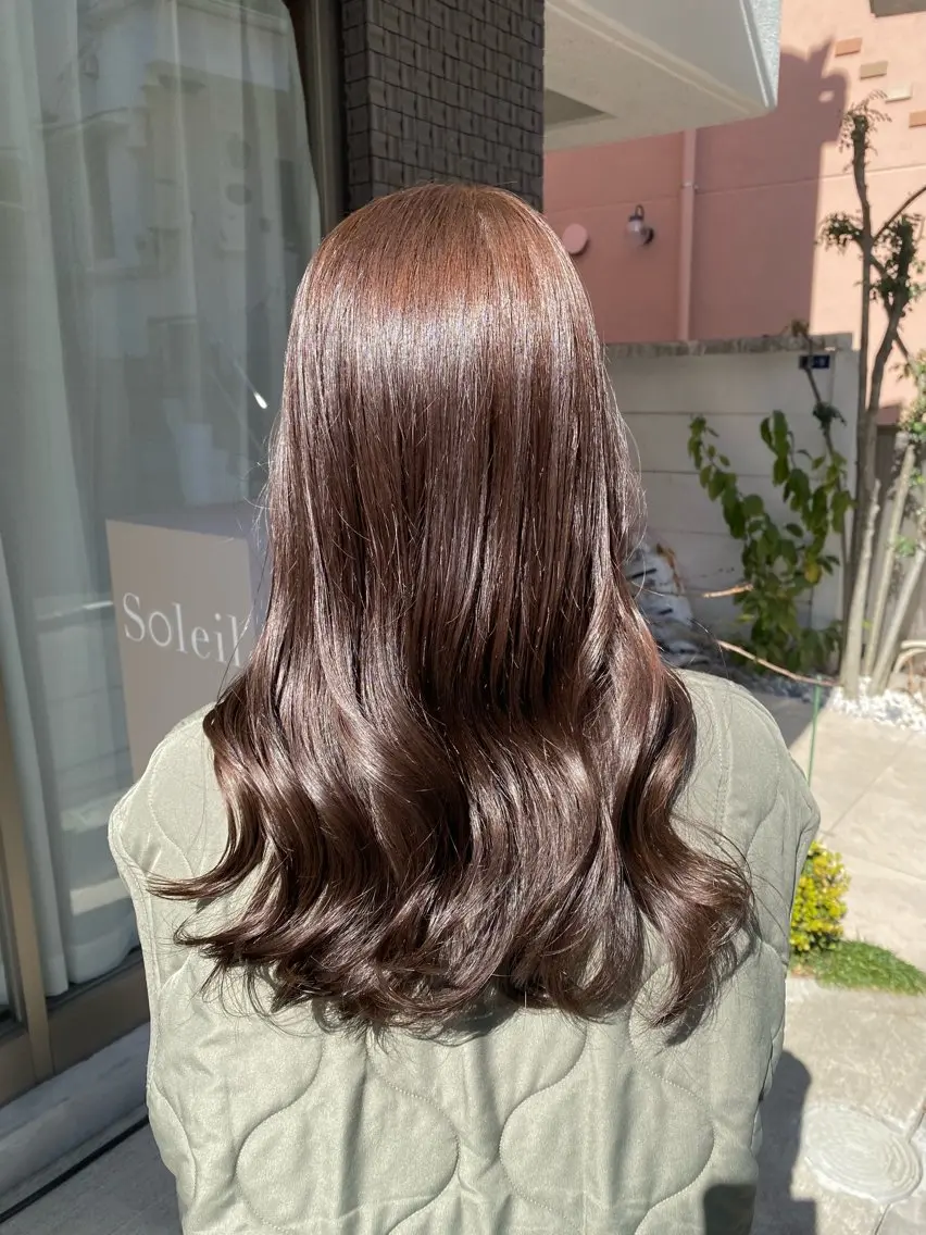 セミロング カラー ブラウンカラー ショコラブラウン カット ヘアカラー トリートメント グレージュ/レイヤー /韓国ヘア/RISAのヘアスタイル