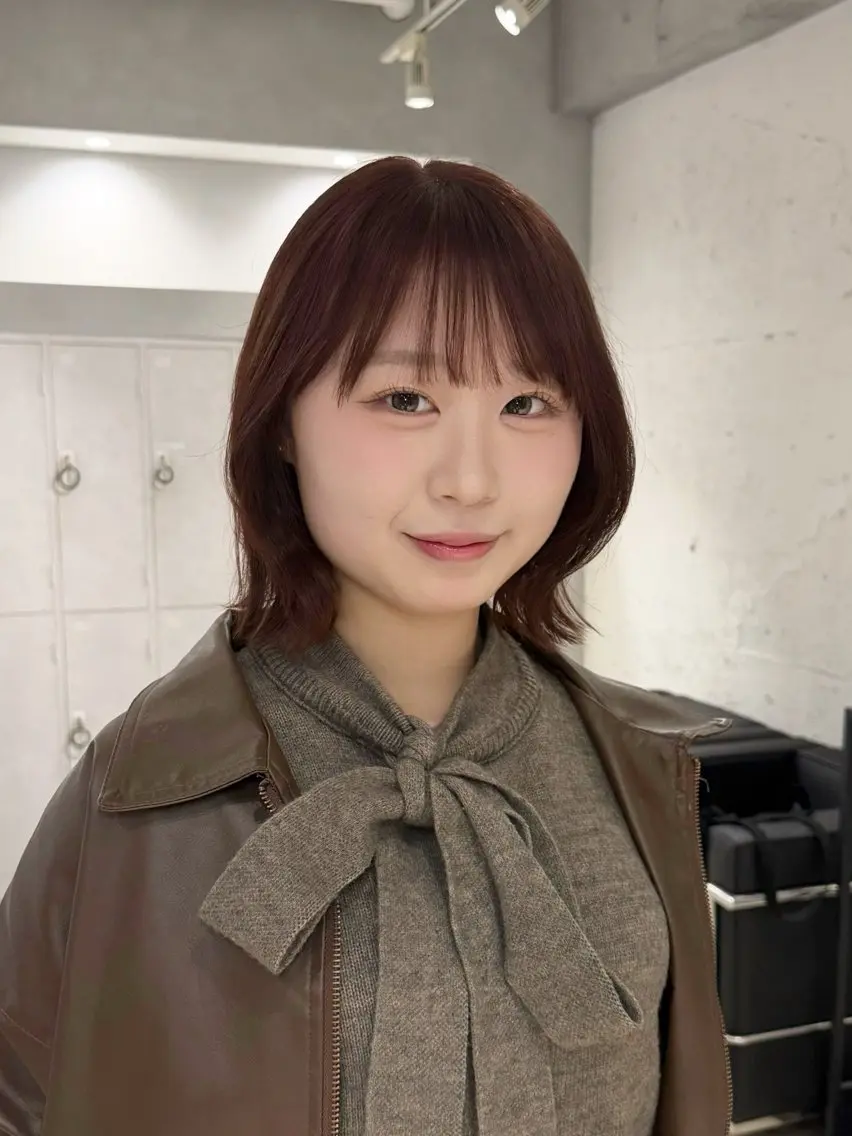 ショート ピンクブラウン ヘアカラー トリートメント あんな🦋レイヤー カット/透明感カラーのヘアスタイル