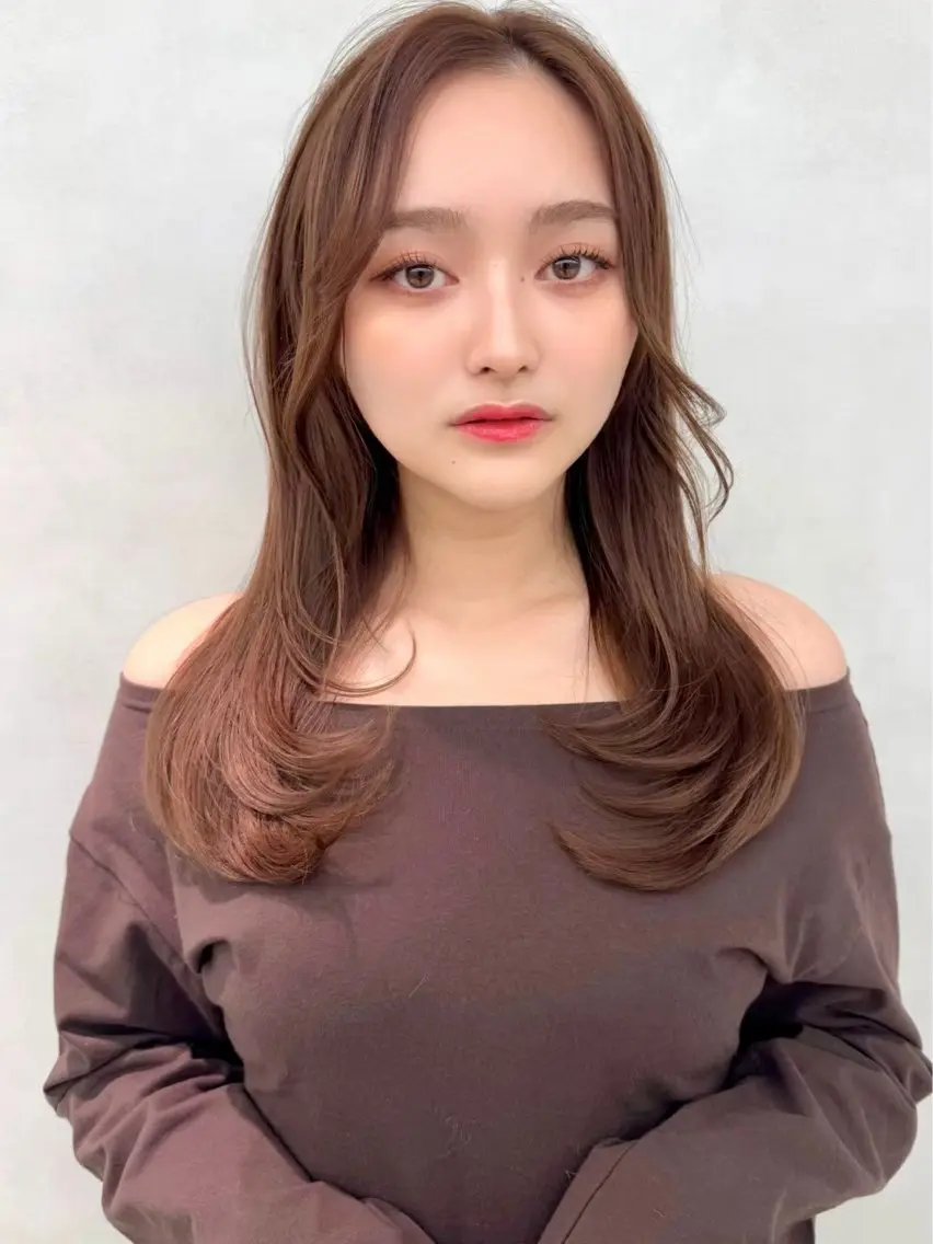 ロング カット ヘアカラー トリートメント 🦋盛れるレイヤー/ ベージュ/Ryugaのヘアスタイル