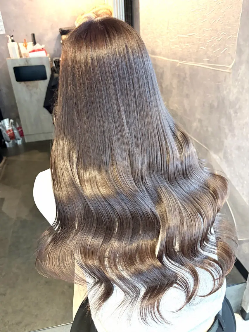 ロング カラー カット ヘアカラー トリートメント 🩶鈴木茉奈🩶艶髪 /透明感/暖色カラーのヘアスタイル