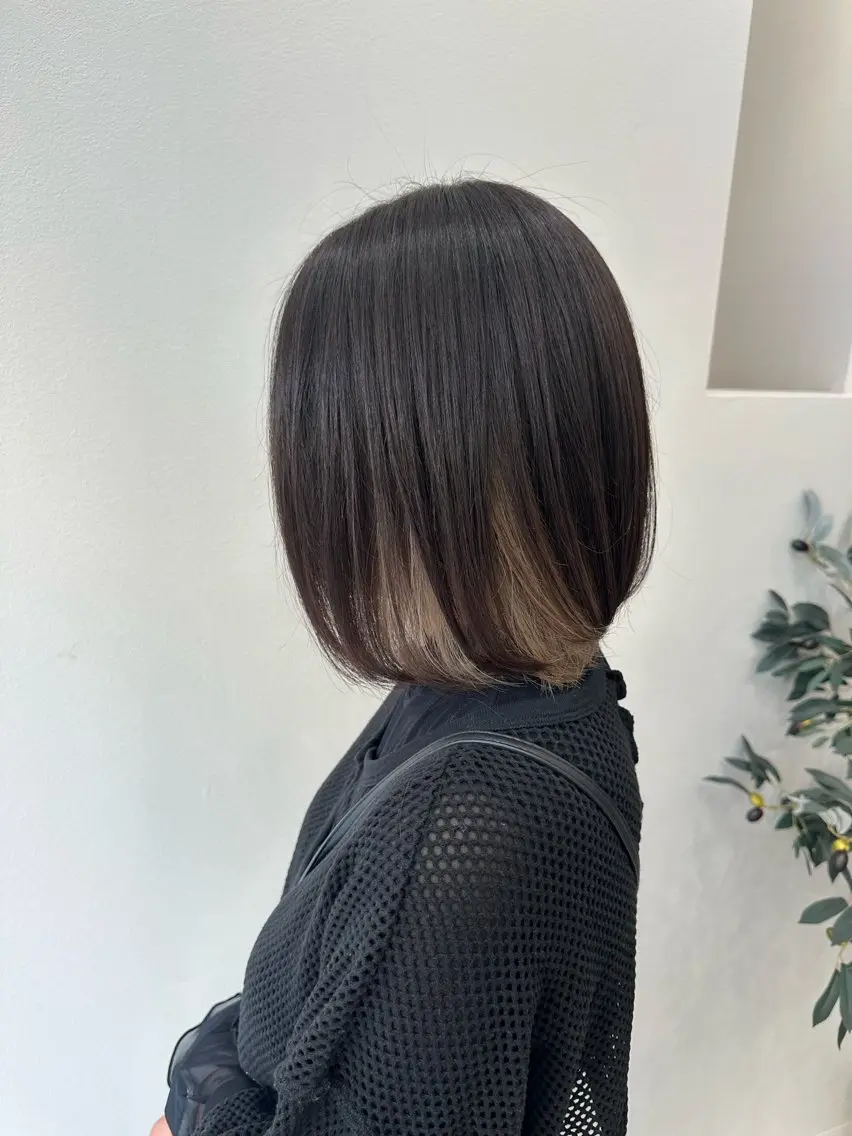 ミディアム カラー くせ毛 縮毛矯正 CoReまぁくん 癖毛お悩み専門のヘアスタイル