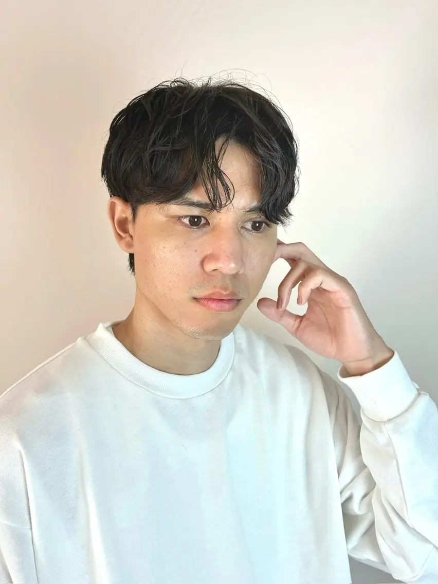 ショート パーマ 鮫島 連のヘアスタイル