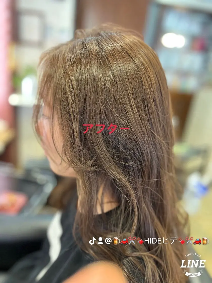 セミロング カラー 透明感カラー ネイビーカラー 織田 英之のヘアスタイル