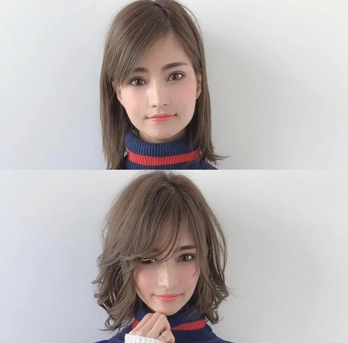 ミディアム カラー パーマ カット パーマ 髪質改善くすみカラー 🍀/石川大輔のヘアスタイル