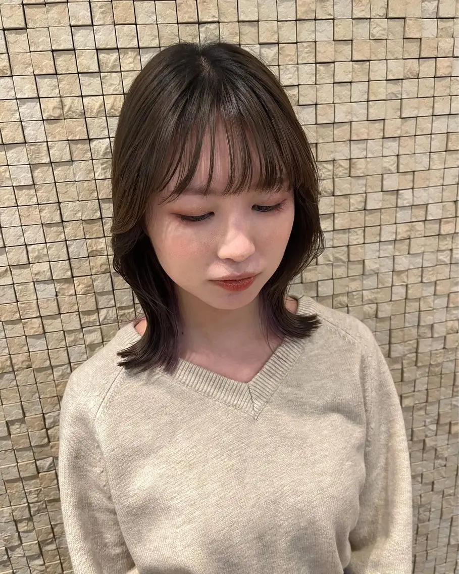 ミディアム ボブ くびれヘア 韓国ヘア🇰🇷 fuminaのヘアスタイル