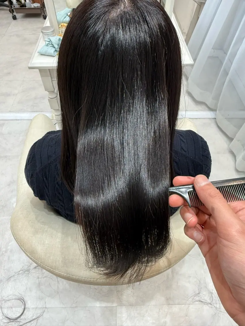 ミディアム カット 縮毛矯正 Barrel 天王寺 YUUのヘアスタイル