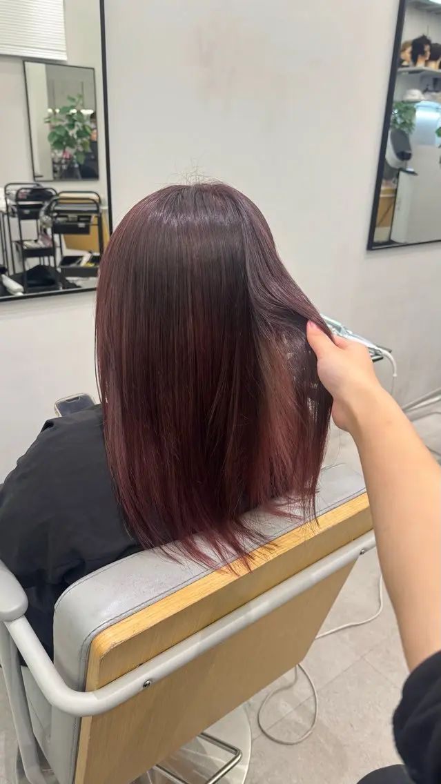 カラー ラベンダーカラー ラベンダーピンク ピンクカラー 大野 李予のヘアスタイル