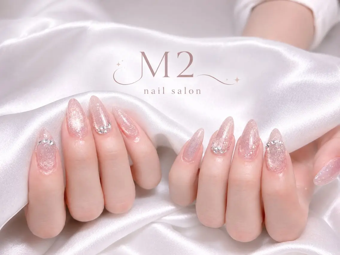 ネイル ストーンネイル ハンドネイル 長さだし専門店 M2　rikaのネイルデザイン
