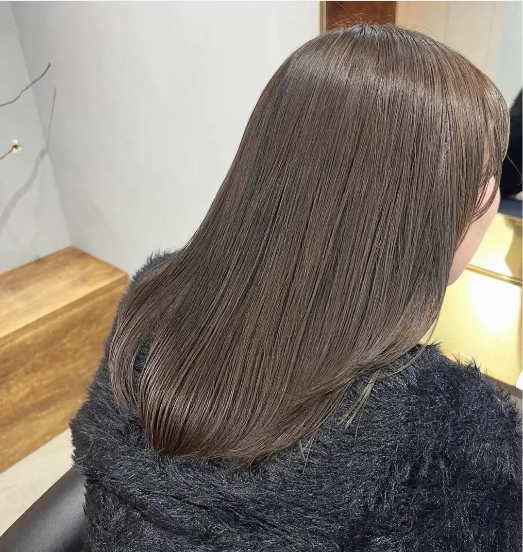 ミディアム カラー カット ヘアカラー トリートメント akane/オリーブ /ボブパーマのヘアスタイル