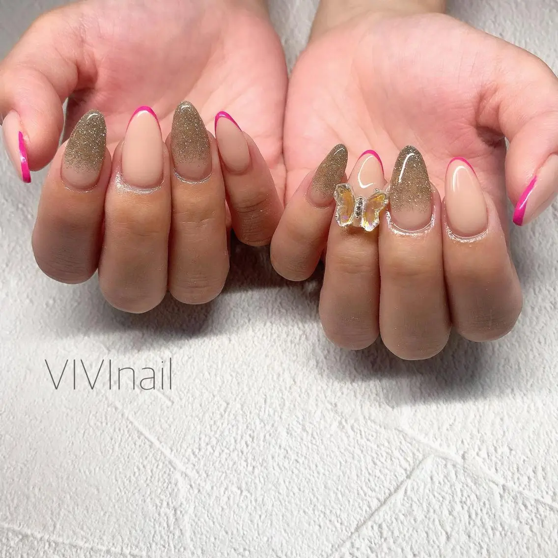 ネイル フラッシュネイル フレンチネイル ハンドネイル vivi nailのネイルデザイン
