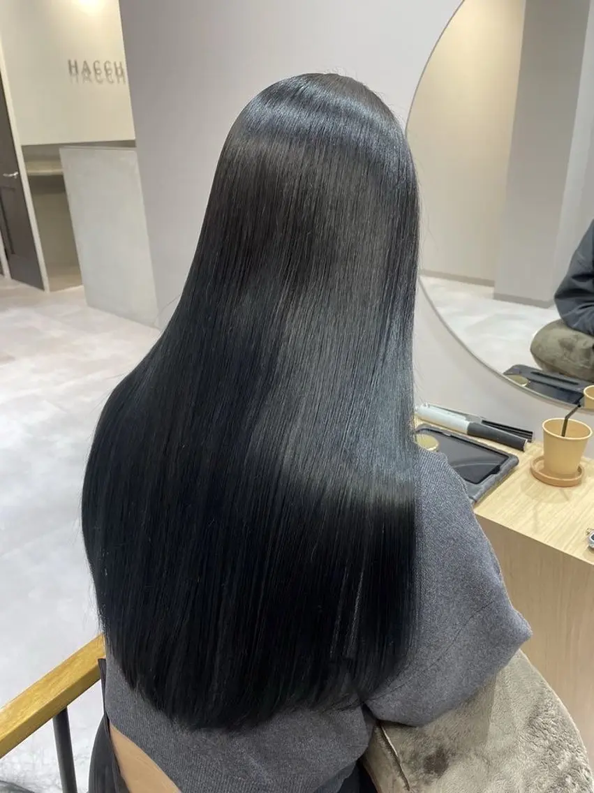 ロング カラー カット 縮毛矯正 コテ巻き/パーマ/艶 透明感/荻原凜太郎のヘアスタイル