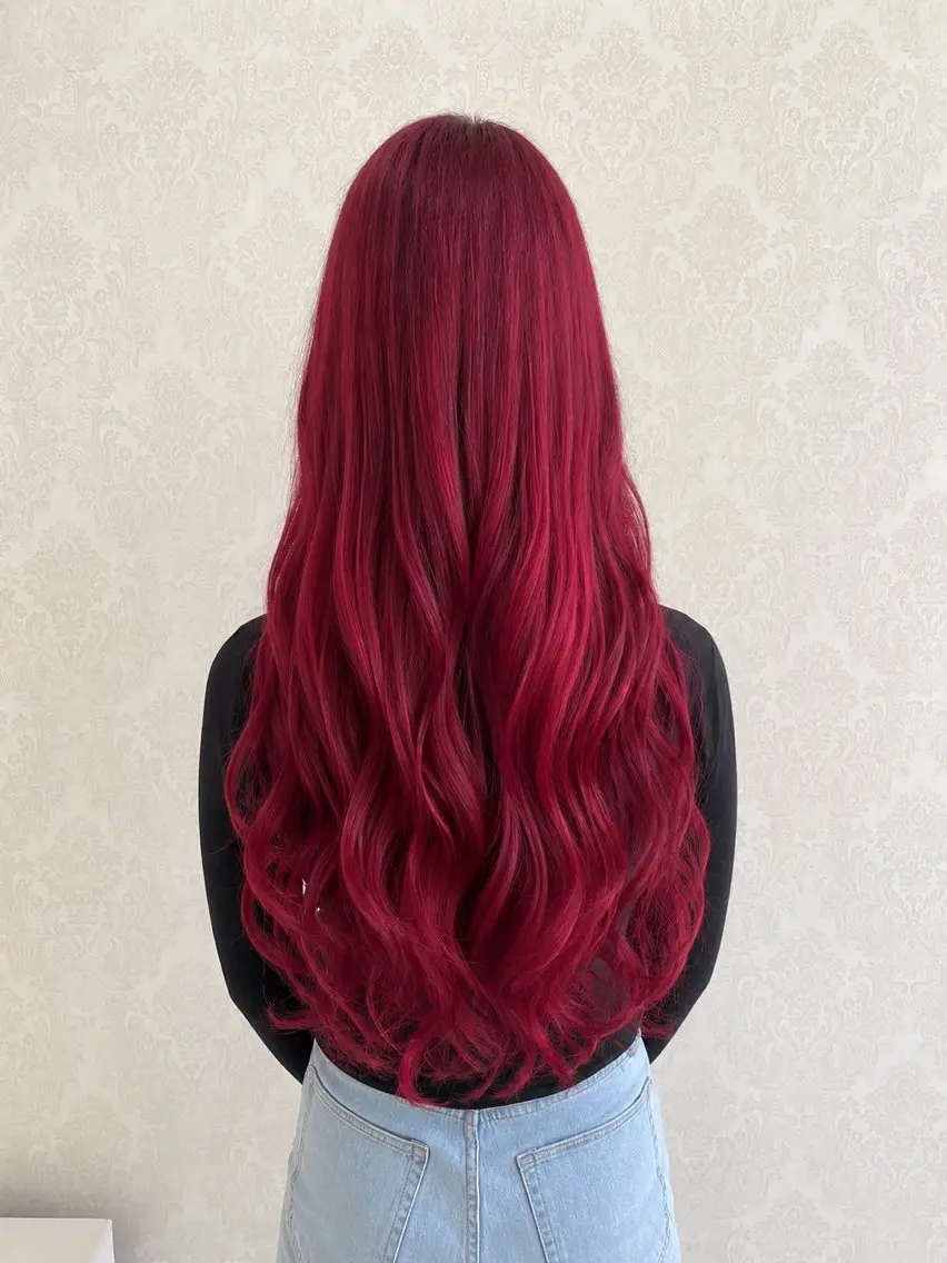 ロング カラー ブリーチ レッドカラー カット ヘアカラー トリートメント 【EARTH平塚店】 ✂️野首 京佑✂️のヘアスタイル