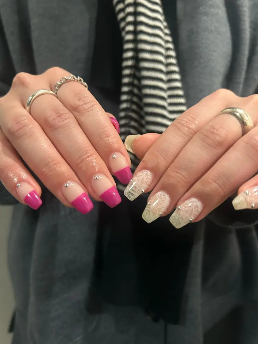 ネイル レース ニュアンスネイル sakae yurinaのネイルデザイン