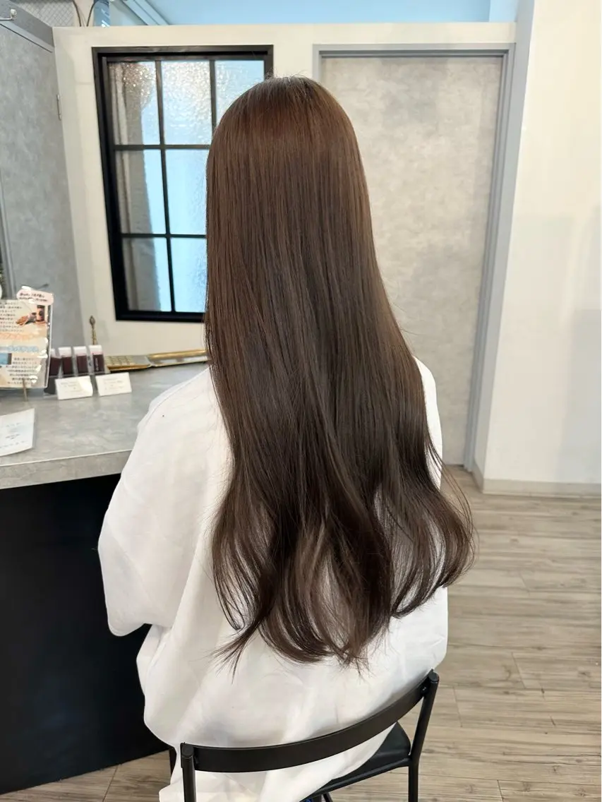 ロング カラー グレージュ カット ヘアカラー トリートメント sato ayaka ｜透明感カラー🫧のヘアスタイル