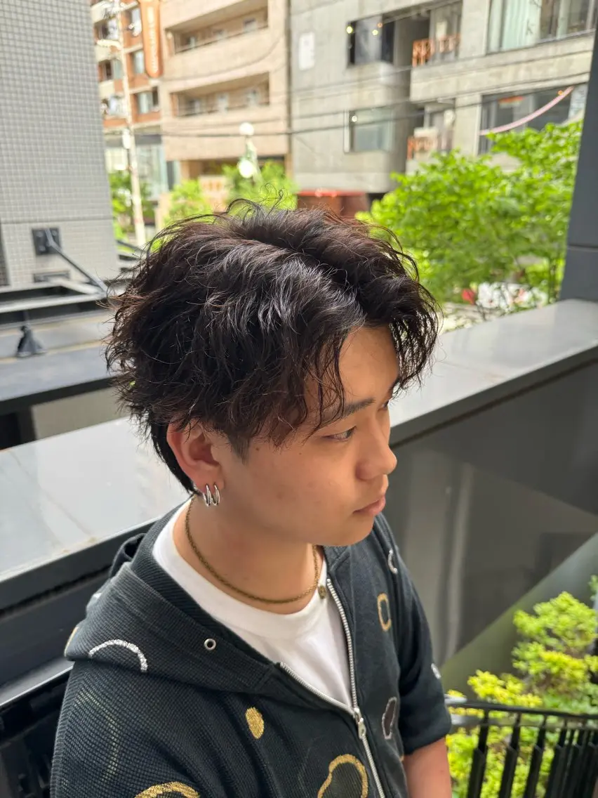 パーマ メンズ カット パーマ 河野 悠のヘアスタイル