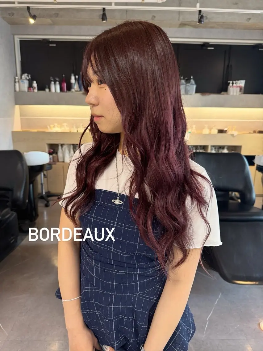 ロング レイヤーカット 福岡縮毛矯正 ブリーチなしカラーのヘアスタイル