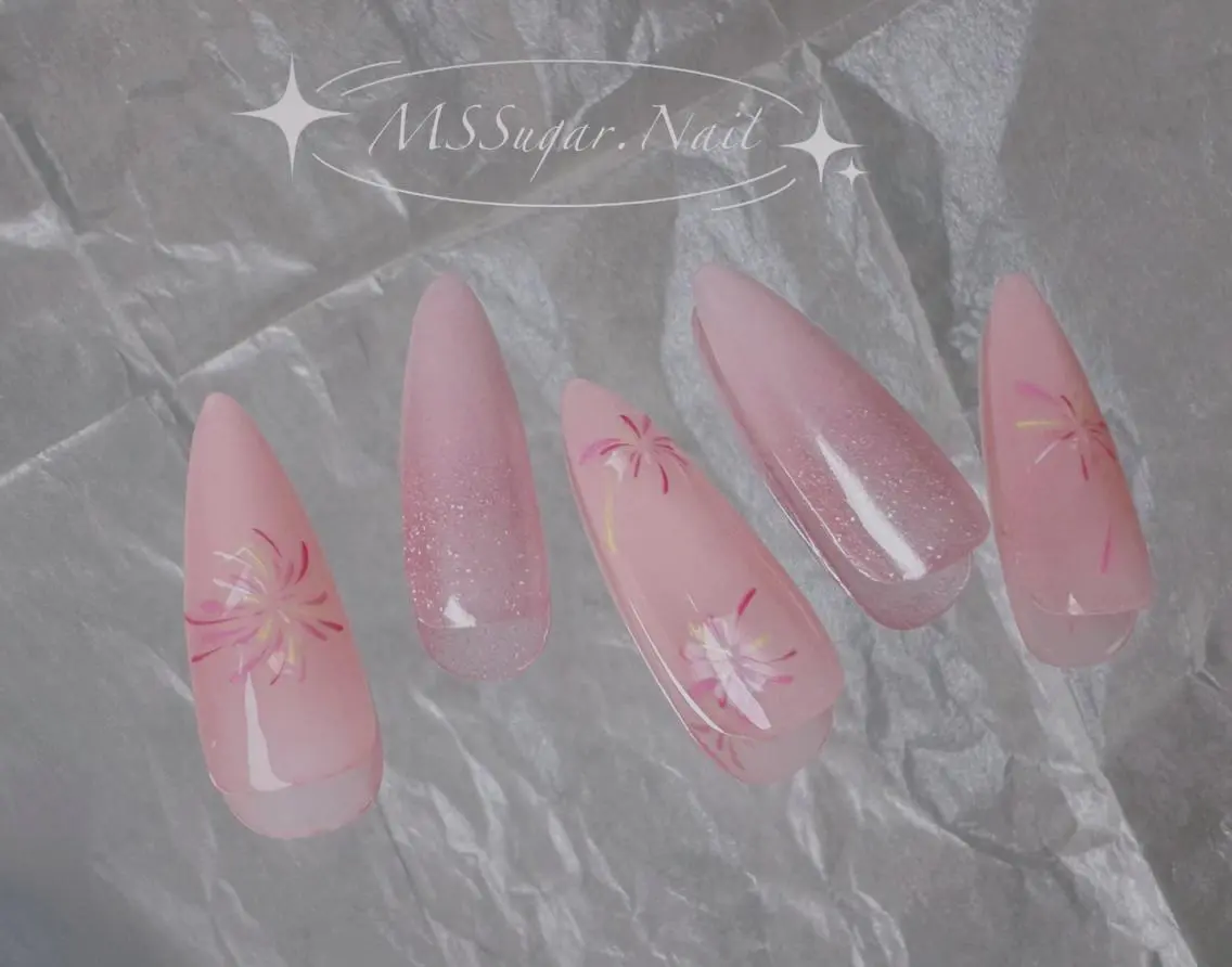 ネイル ロングネイル マグネットネイル スカルプネイル ネイルチップ ワンホンネイル MSSugar Nailのネイルデザイン