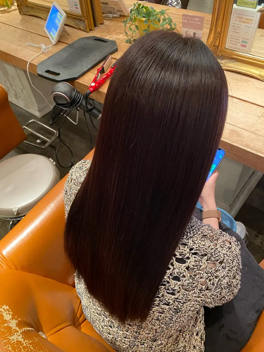 ロング カラー 髪質改善&縮毛矯正 カット/soyaのヘアスタイル