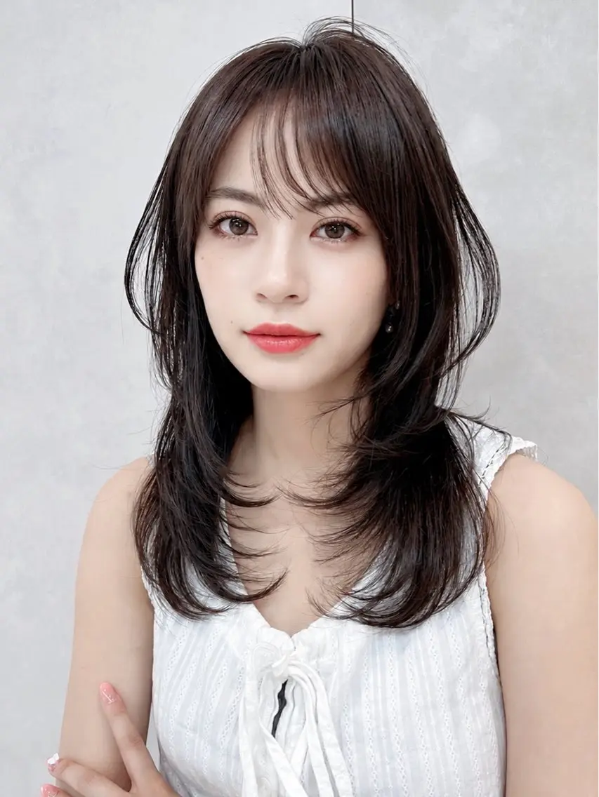 ミディアム カット ヘアカラー トリートメント 久米 春輝のヘアスタイル