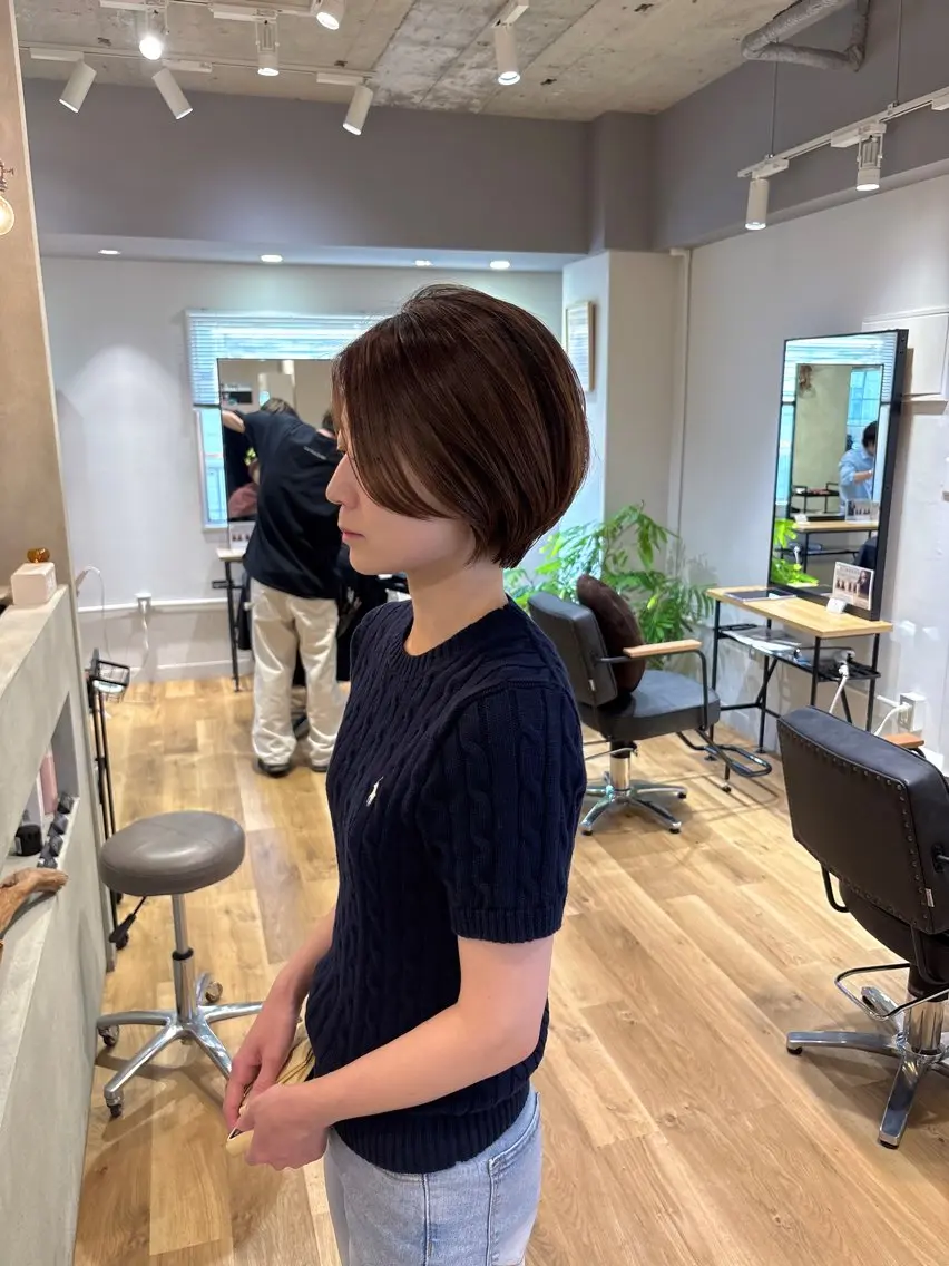 ショート 丸みショート ショートヘア ヘアカラー こうやま みるのヘアスタイル